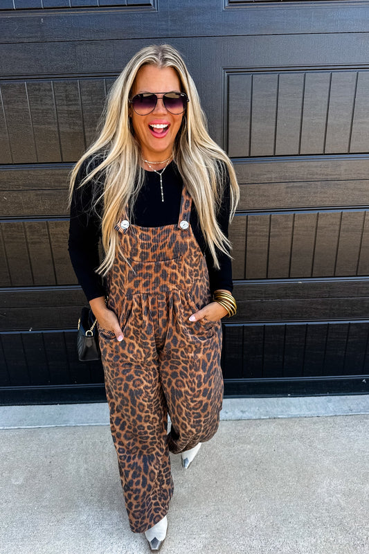 Cheetah Boho Overalls